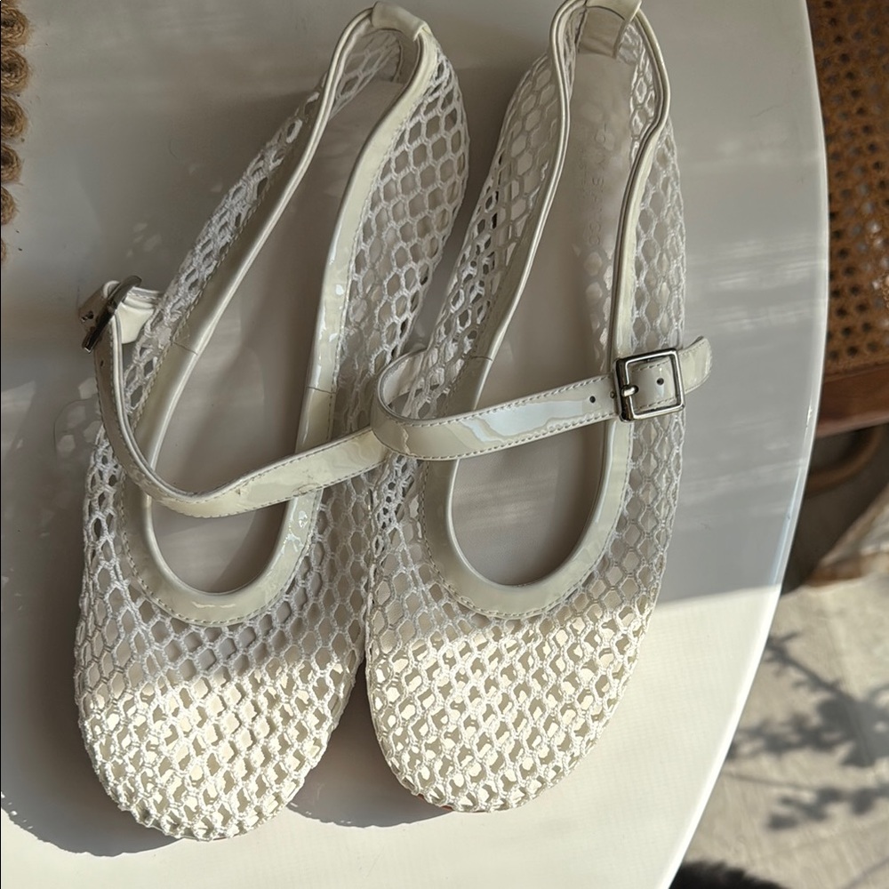 Tony Bianco Cream Mesh Flats